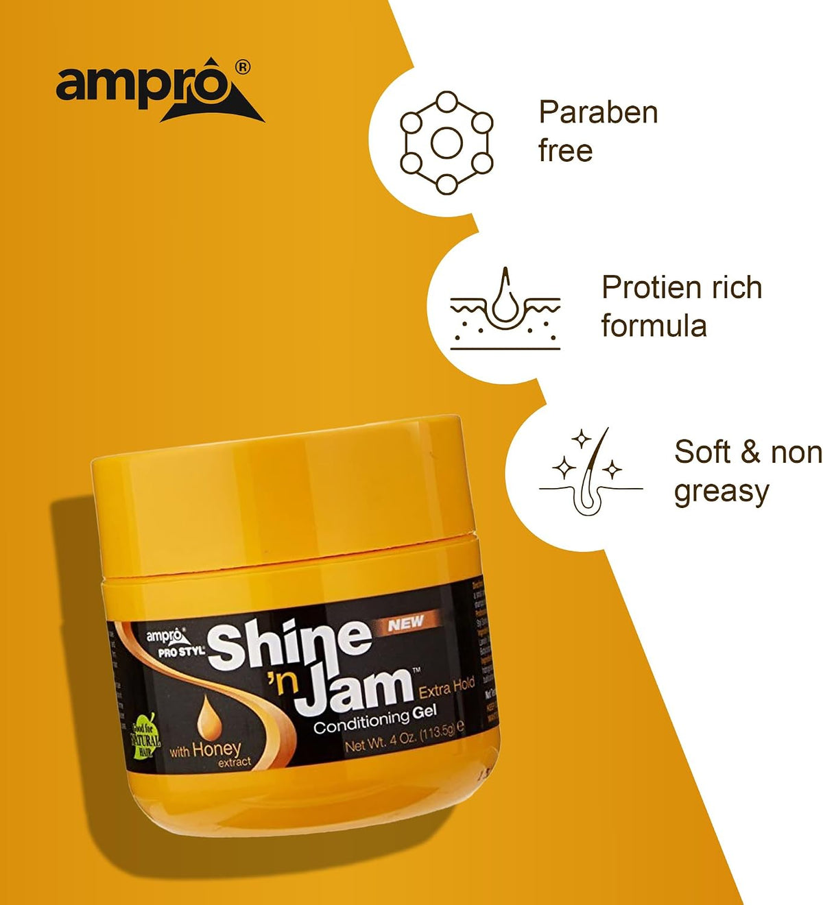 Ampro Shine 'n Jam Conditioning Gel Extra Hold 4 oz - view 5