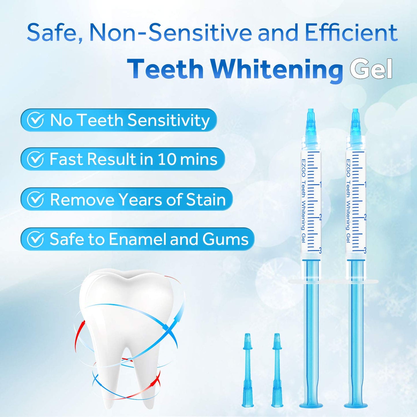 EZGO Teeth Whitening Gel Refill Syringes 22% Carbamide Peroxide 10 x 3ml
