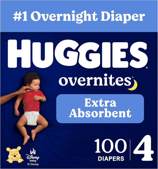 Huggies Overnites Nappies, Size 4, 100 Count