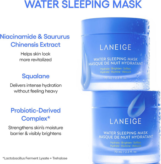 LANEIGE Water Sleeping Mask 70ml - Squalane and Probiotic-Derived Complex - view 2