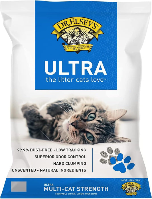 Dr. Elsey's Ultra Unscented Clumping Clay Cat Litter, 40 lb