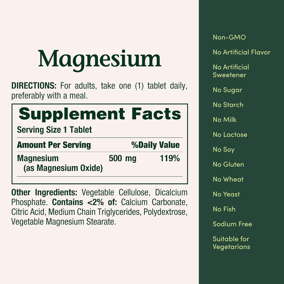 Nature's Bounty Magnesium 500 mg Tablets - view 5