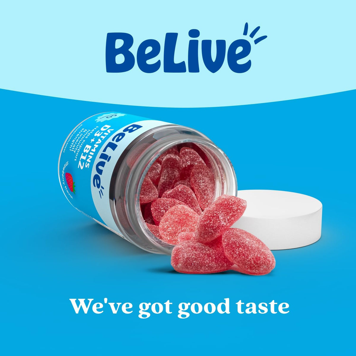 BeLive Vitamin D3 and B12 Gummies 2000 IU Strawberry 60 Count - view 6