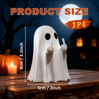 Chgfs Halloween Ghost Figurine, White Ceramic Finger Ghost Ornament - view 2