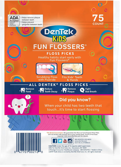 DenTek Kids Flossers Wild Fruit, 75 Count, Pack of 3 - view 2