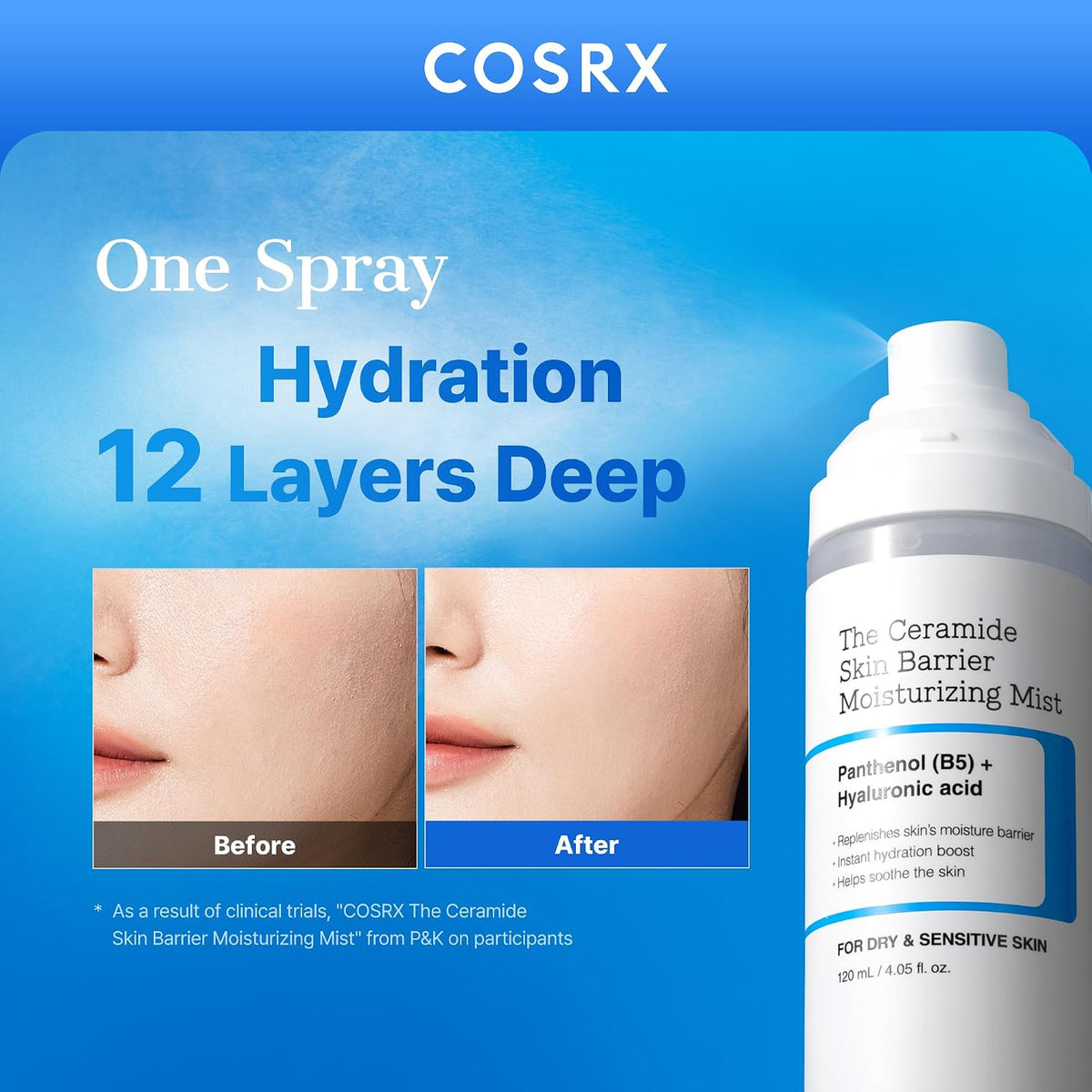 COSRX Barrier Cream Face Mist, Ceramide and Hyaluronic Acid, 4.06 fl oz (120ml) - view 2