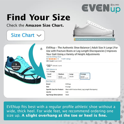 EVENup Shoe Lift for Walking Boot, Adult Size Medium - view 3