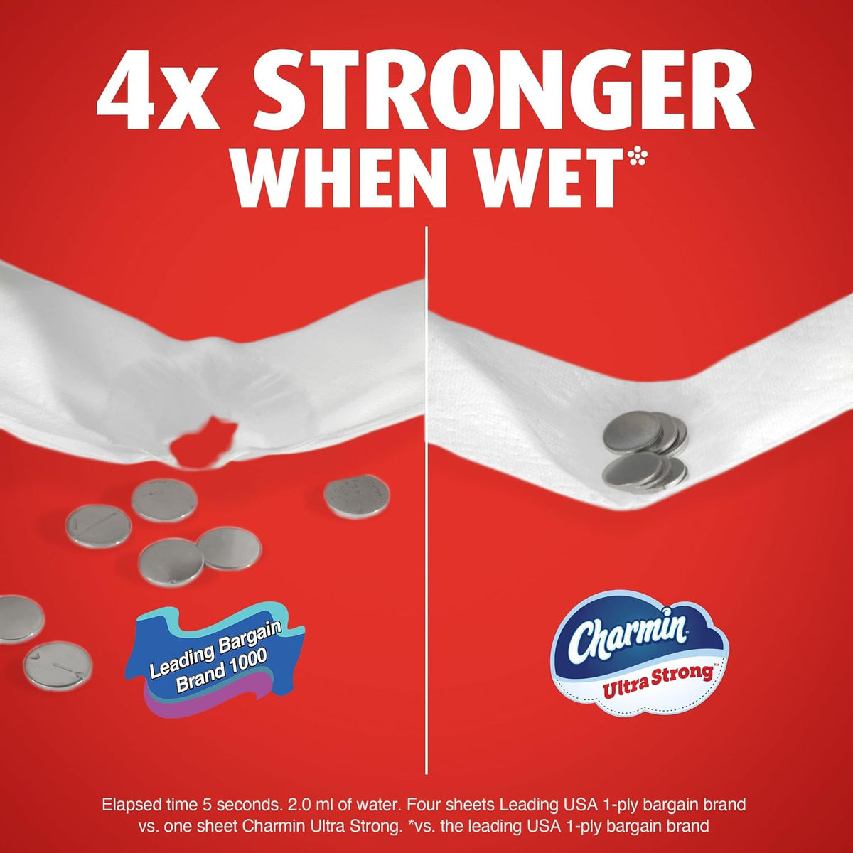Charmin Ultra Strong Toilet Paper, 6 Mega Rolls, 2-Ply (220 Sheets) - view 5
