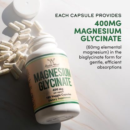 Double Wood Supplements Magnesium Glycinate 400 mg 180 Capsules - view 4