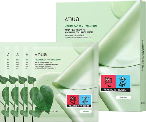 Anua Heartleaf 70 Soothing Collagen Mask 4 Masks