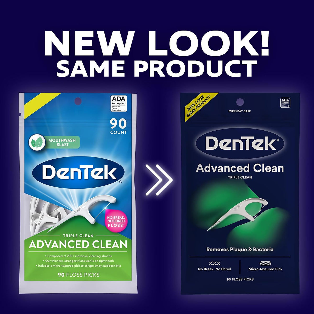 DenTek Advanced Clean Floss Picks Mint, 90 Count - view 2