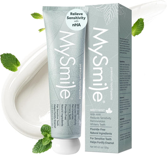 MySmile Fluoride-Free Nano Hydroxyapatite Toothpaste, Misty Mint, 4.2 oz