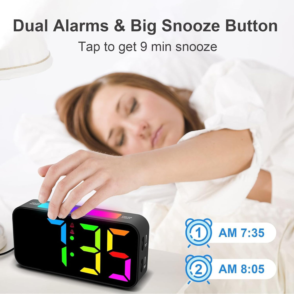 Topski Loud RGB Digital Alarm Clock with Night Light - view 6