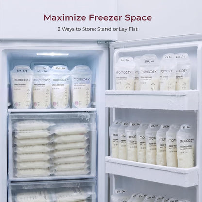 Momcozy Breastmilk Storage Bags, 200 Pack, 6 oz, Temperature Sensing - view 6