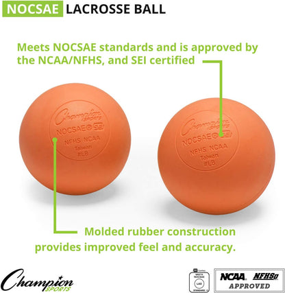 Champion Sports Official Lacrosse Balls, Pack of 2, Orange - view 3