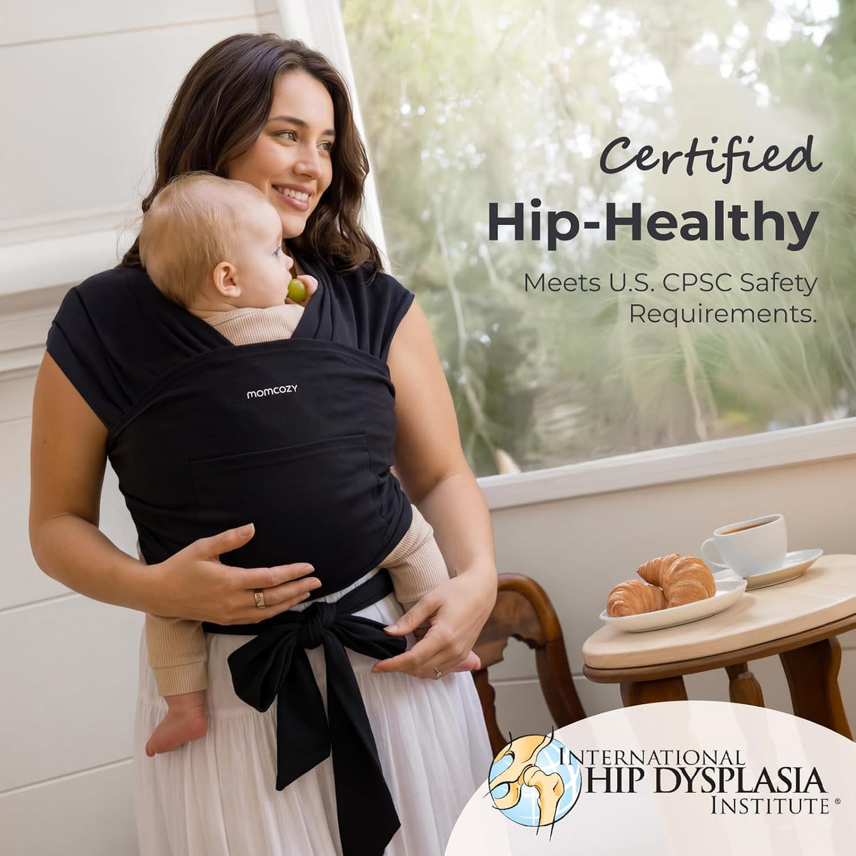 Momcozy Baby Wrap Carrier, Easy-On 2-Piece Design, Newborn to 33 lb - view 5