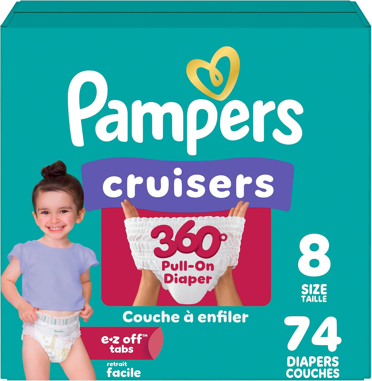Pampers Cruisers 360 Pull-On Nappies, Size 8, 74 Count