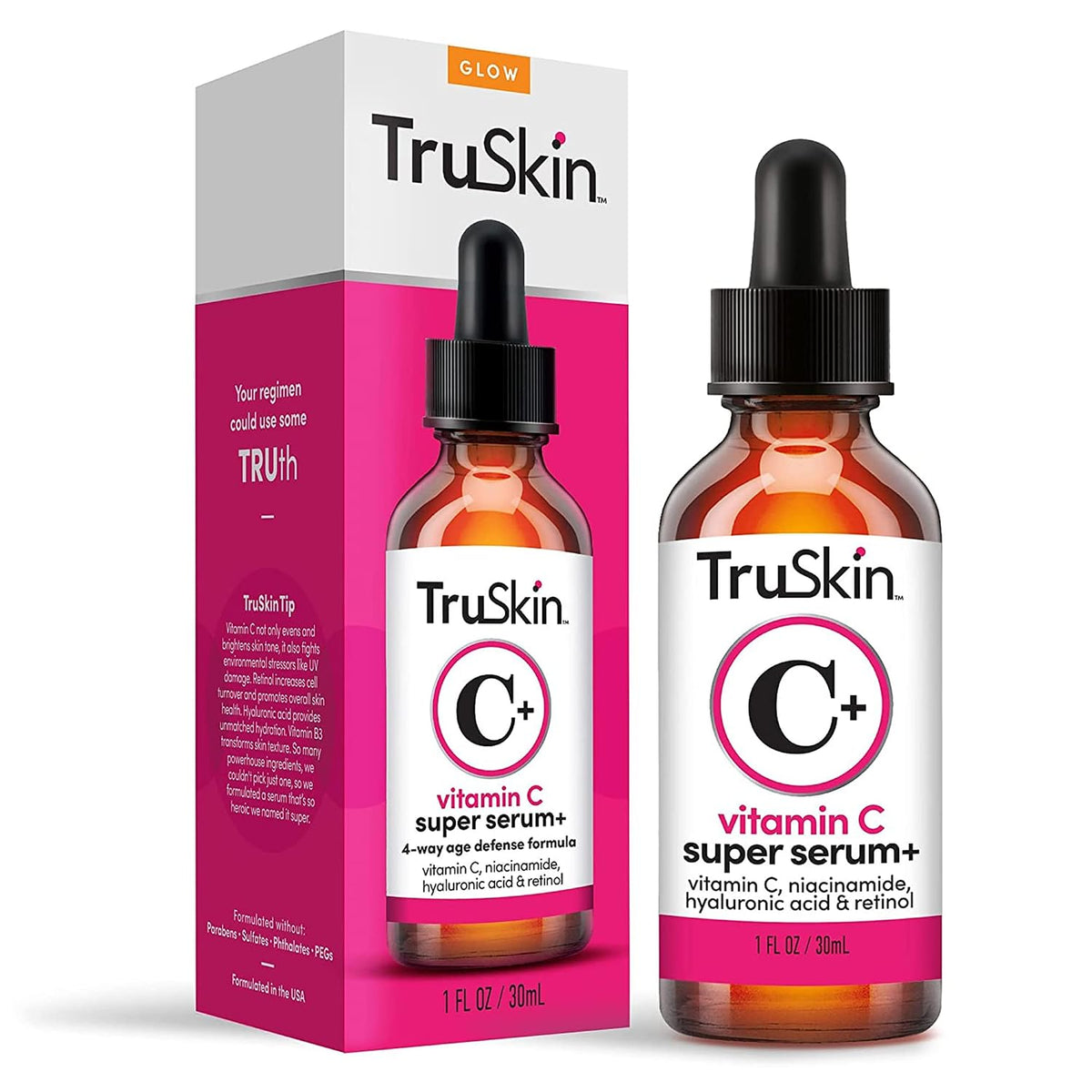 TruSkin Vitamin C+ Face Serum with Retinol & Niacinamide, 30 ml (1 fl oz) — product view