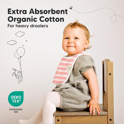 KeaBabies Organic Cotton Baby Bibs, 8 Pack, Sweet Charm - view 5