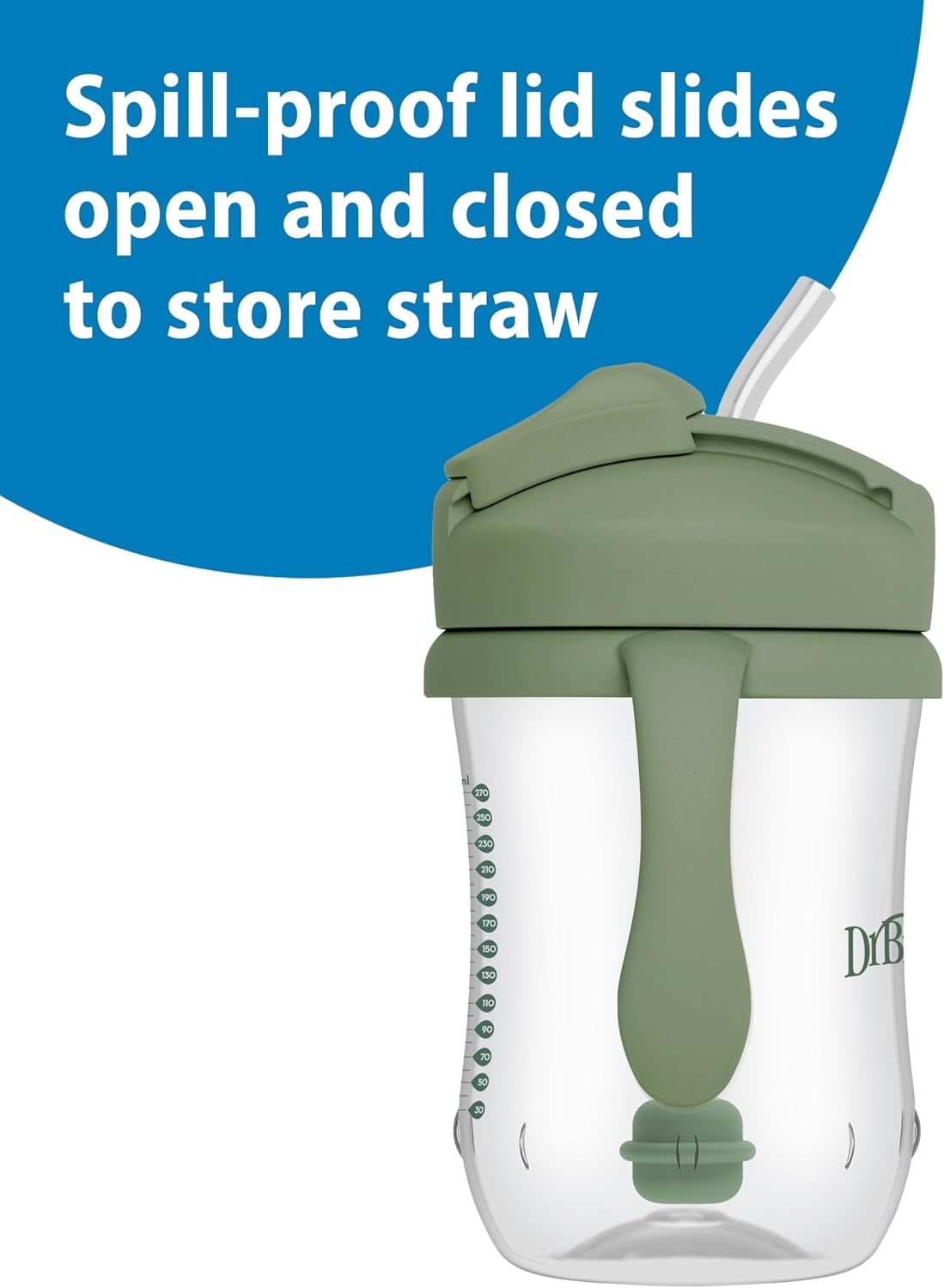 Dr. Brown's Milestones Baby's First Straw Cup 270ml, Blue, 1-Pack - view 3