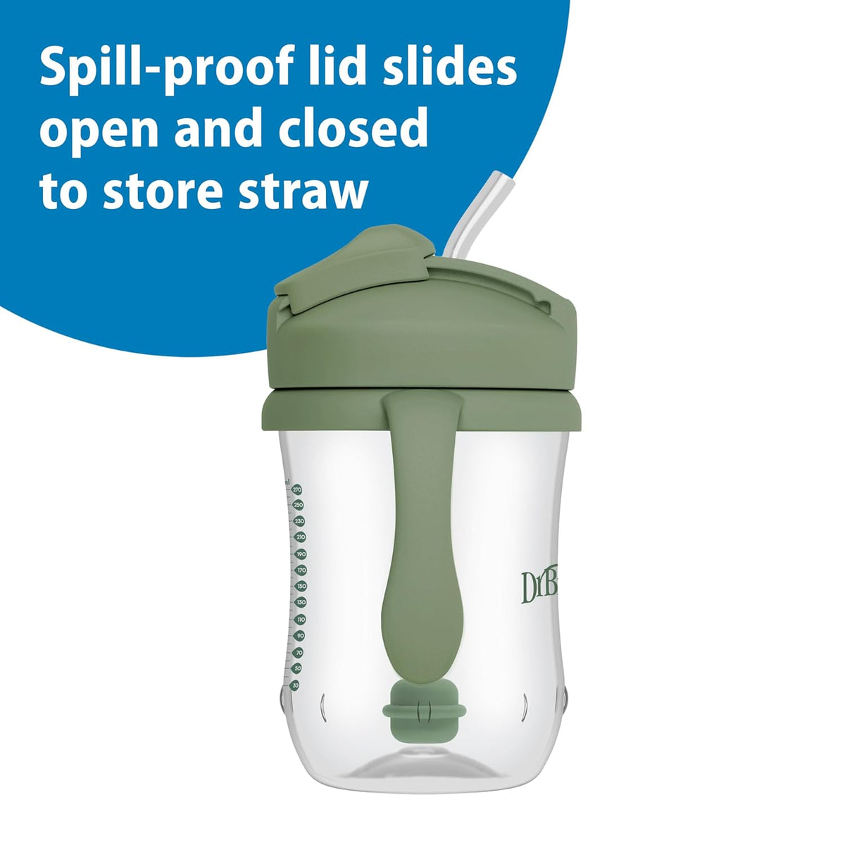 Dr. Brown's Milestones Baby's First Straw Cup, Olive Green - view 5