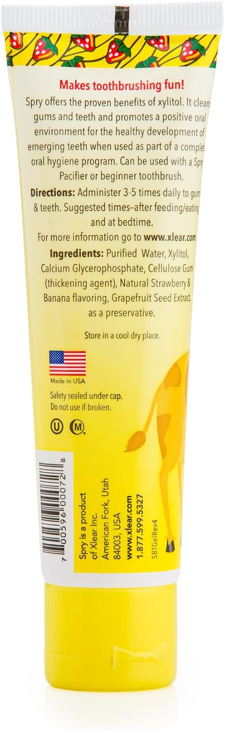 Spry Natural Kids Xylitol Tooth Gel Variety Flavours 60 ml Pack of 3 - view 3