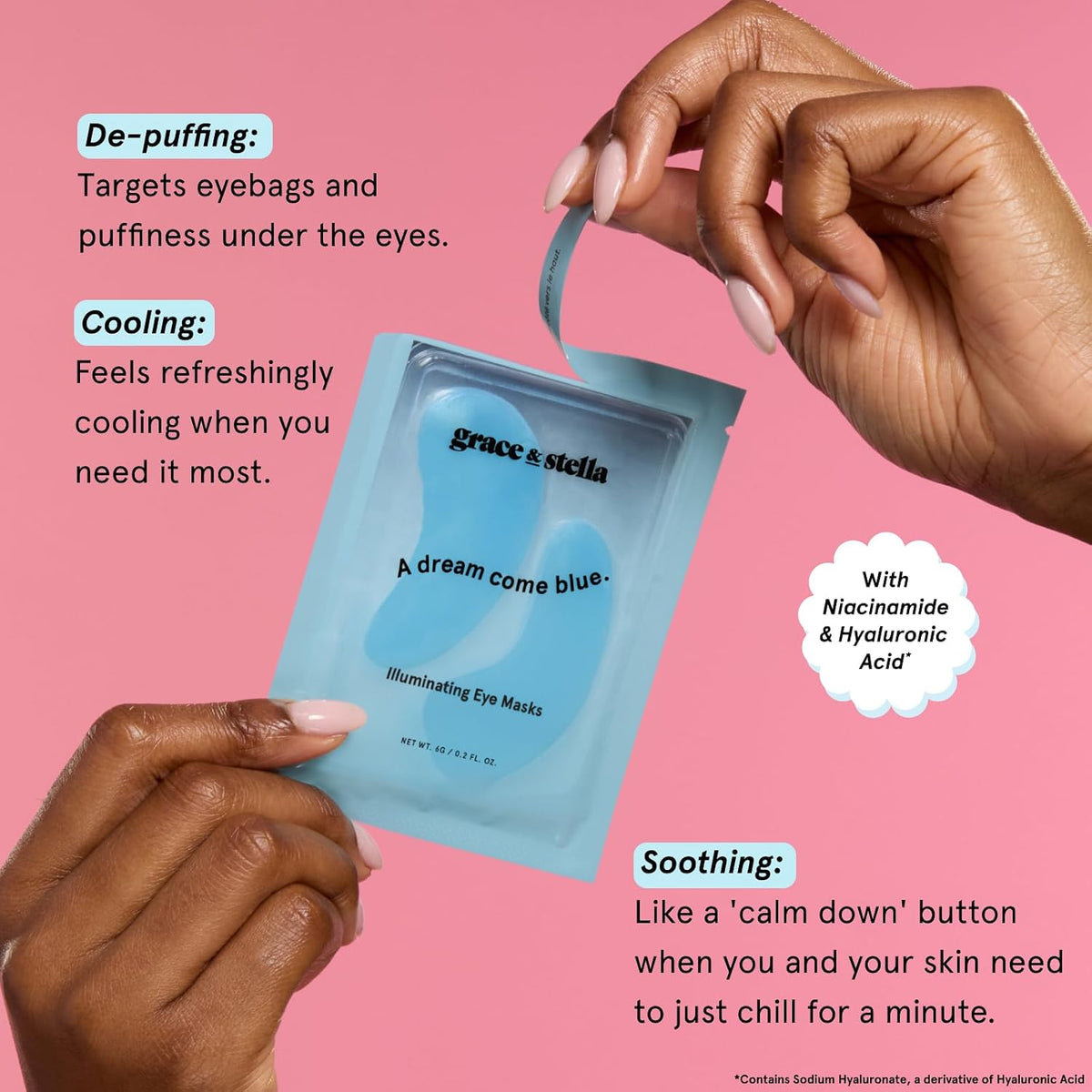 Grace & Stella Blue Under Eye Gel Patches, 6 Pairs - view 3