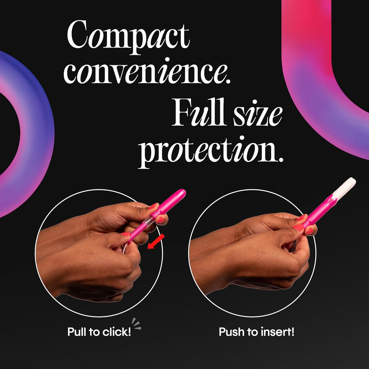 U by Kotex Click Compact Tampons, Regular/Super, Unscented, 45 Count - view 5