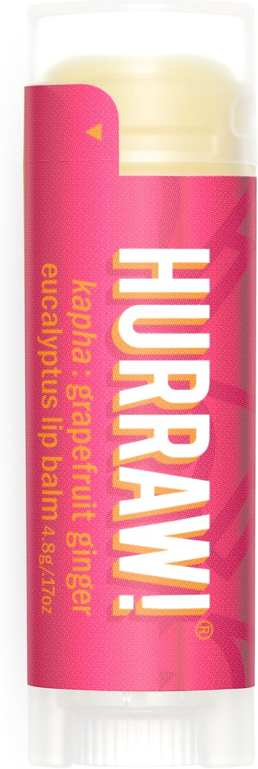 Hurraw! Kapha Lip Balm, Grapefruit Ginger Eucalyptus, 4.8 g