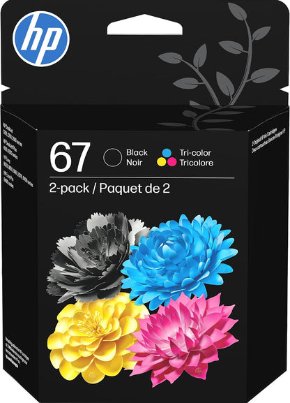 HP 67 Black and Tri-Colour Original Ink Cartridges, 2-Pack (3YP29AN)