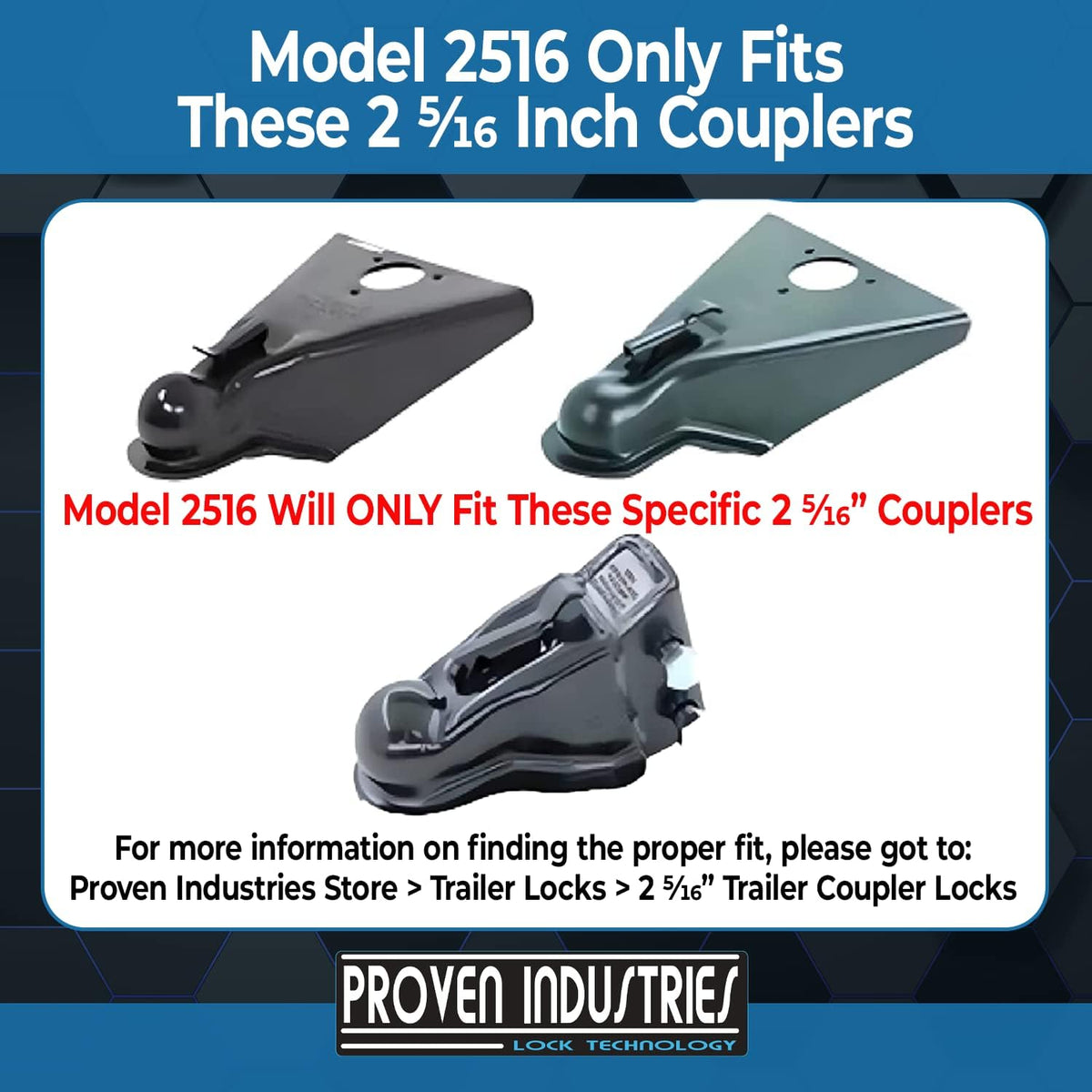 Proven Industries Model 2516 Trailer Coupler Lock, 2 5/16 Inch - view 2
