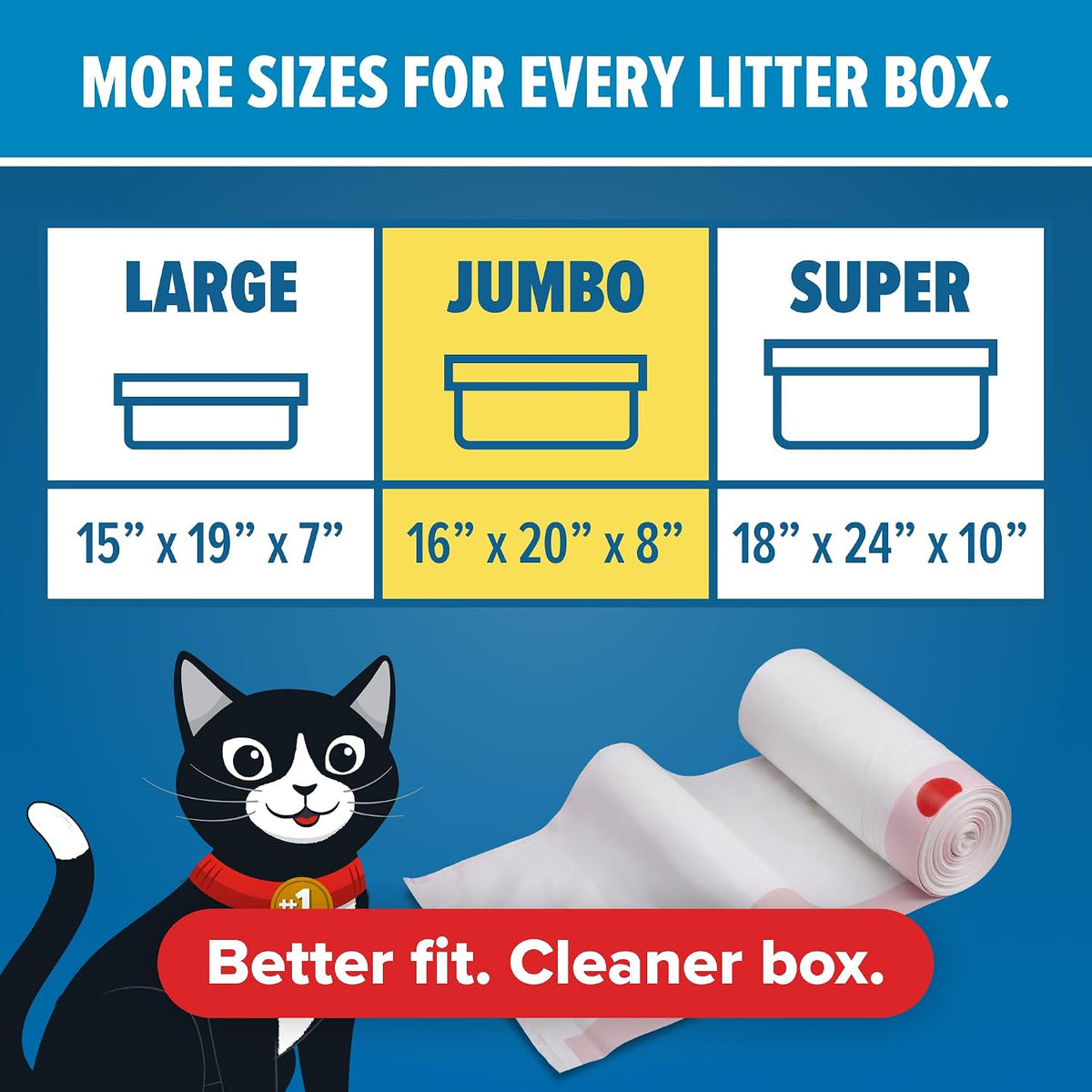 Jonny Cat Jumbo Litter Box Liners, Heavy Duty, 5 Count - view 2