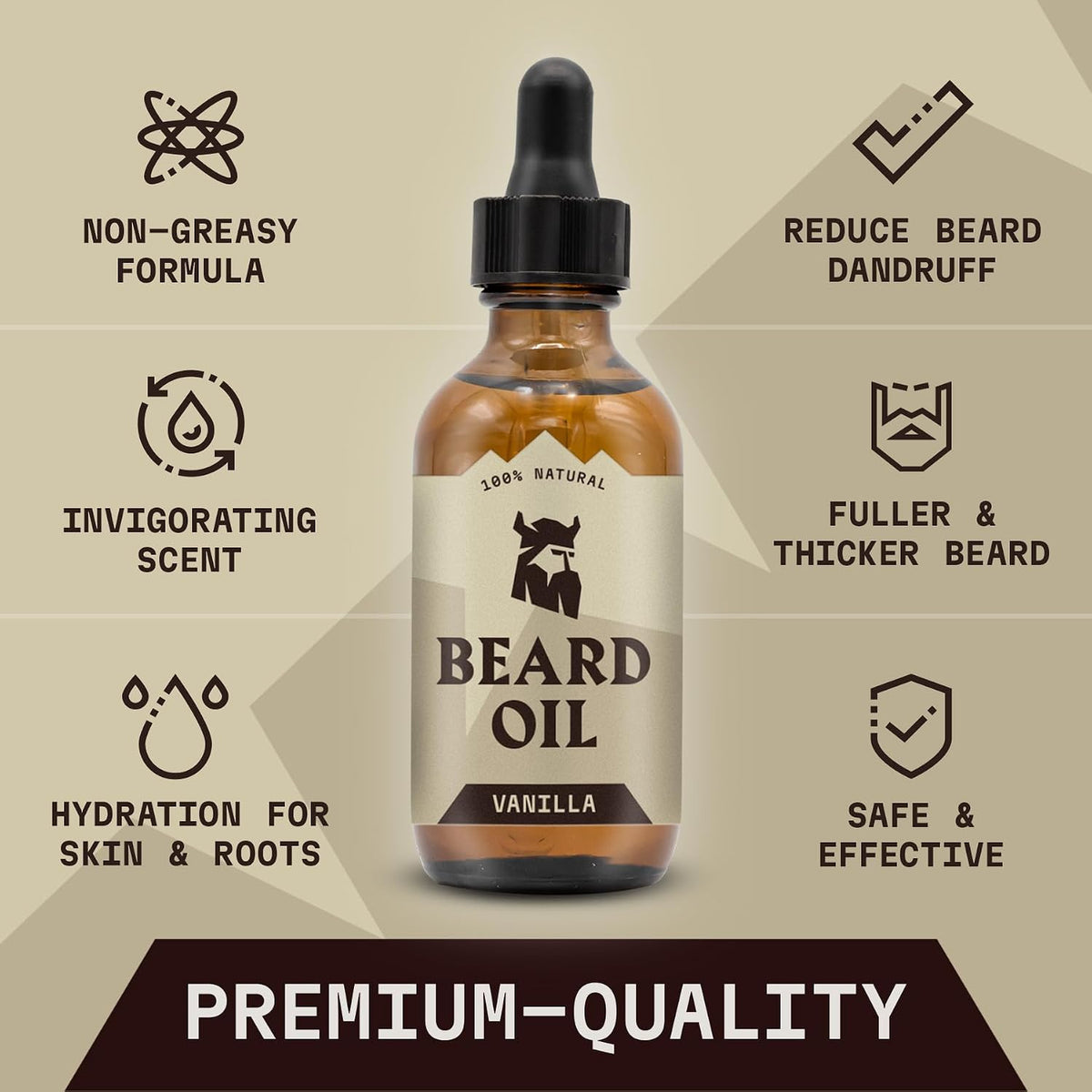 Striking Viking Beard Oil for Men, Vanilla, 2 fl oz (60 ml) - view 5
