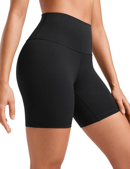 CRZ YOGA Butterluxe 6 Inch Biker Shorts, Black, Medium