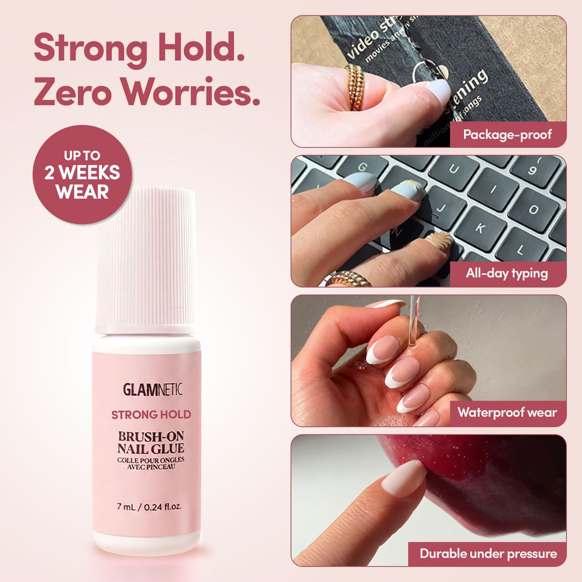Glamnetic Strong Hold Brush-On Nail Glue 0.24 oz — alternate product view