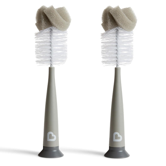Munchkin Sponge Baby Bottle Brush Set with Teat Brush, 2 Pack