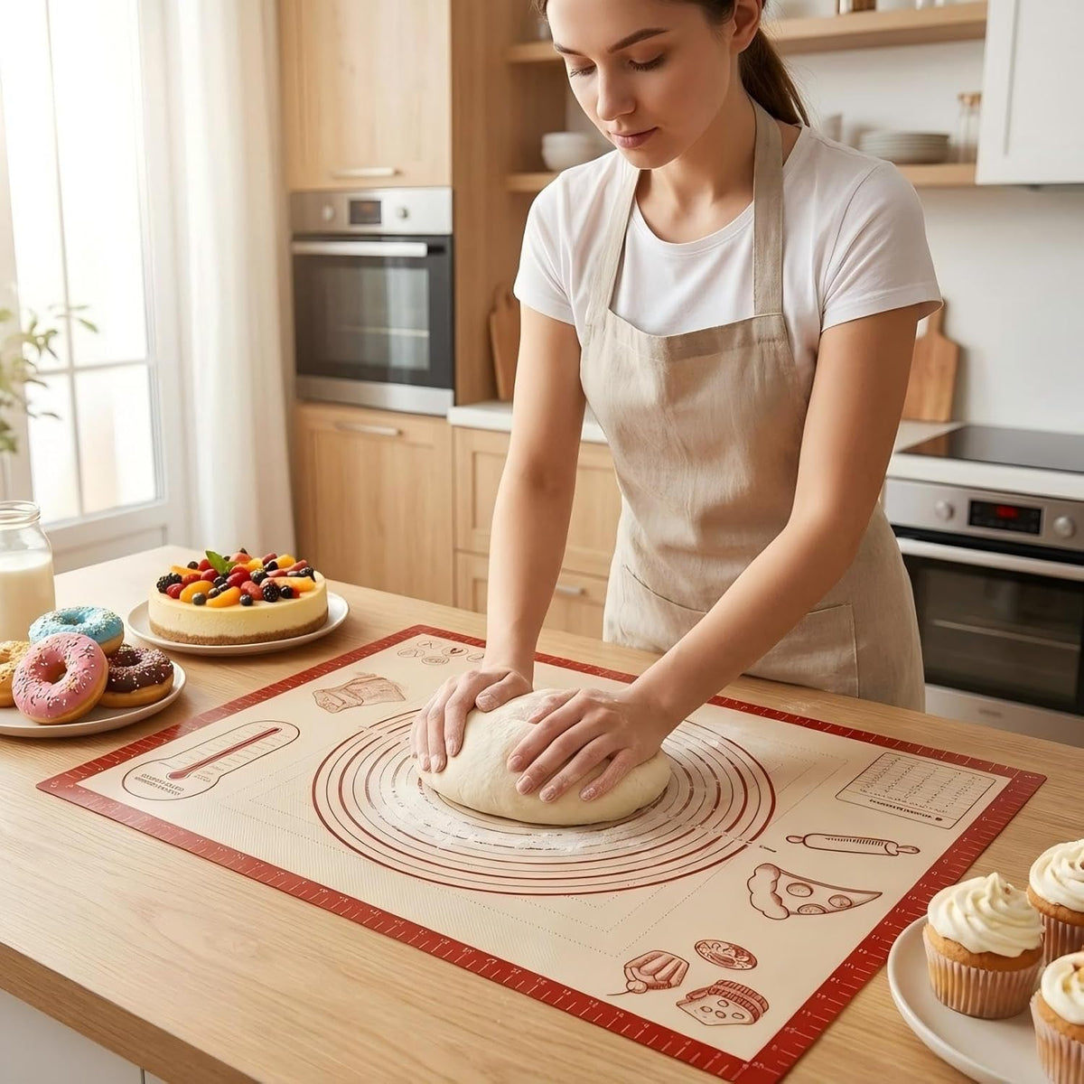 QUELLANCE Non-Slip Silicone Pastry Mat, 50 x 70 cm (20 x 28 in) — product view