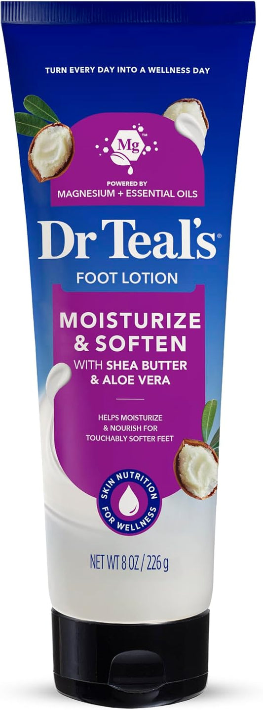 Dr Teal's Pure Epsom Salt Foot Cream with Shea Butter and Aloe Vera 8 oz