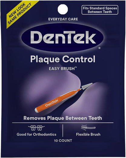 DenTek Easy Brush Plaque Control Interdental Brushes, 10 Count