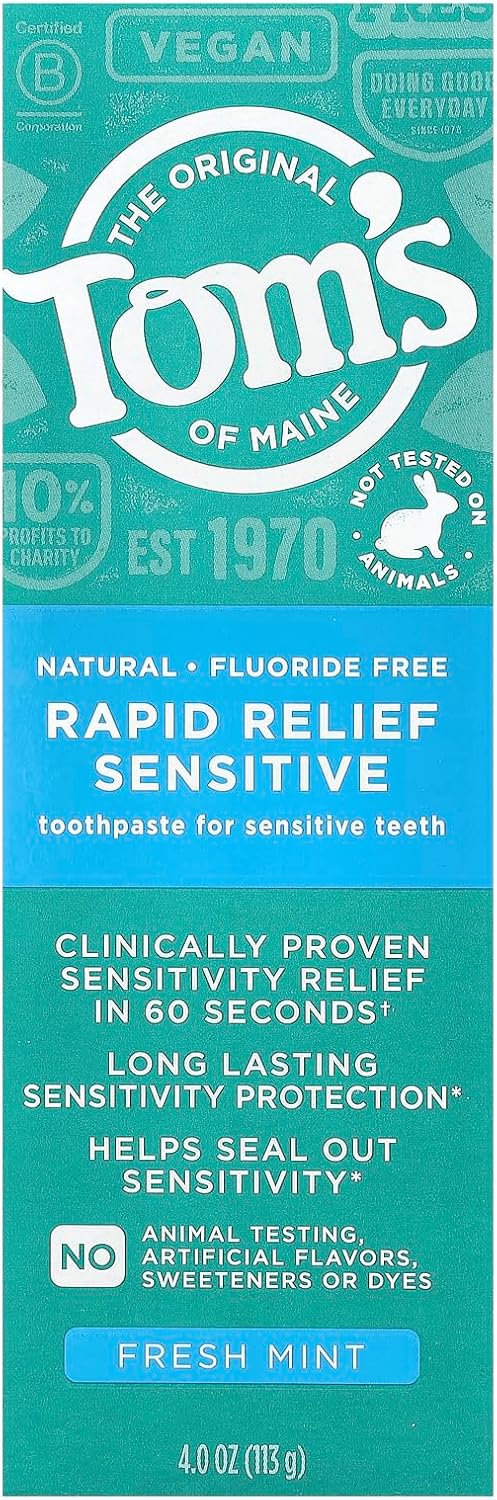 Tom's of Maine Rapid Relief Sensitive Toothpaste, Fresh Mint, 113 g - view 2