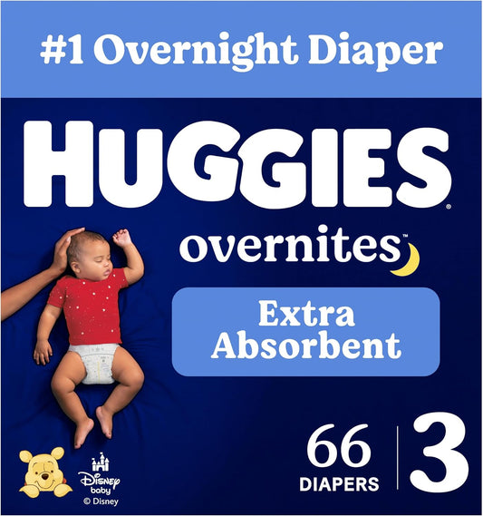 Huggies Overnites Nappies Size 3 (16-28 lbs), 66 Count