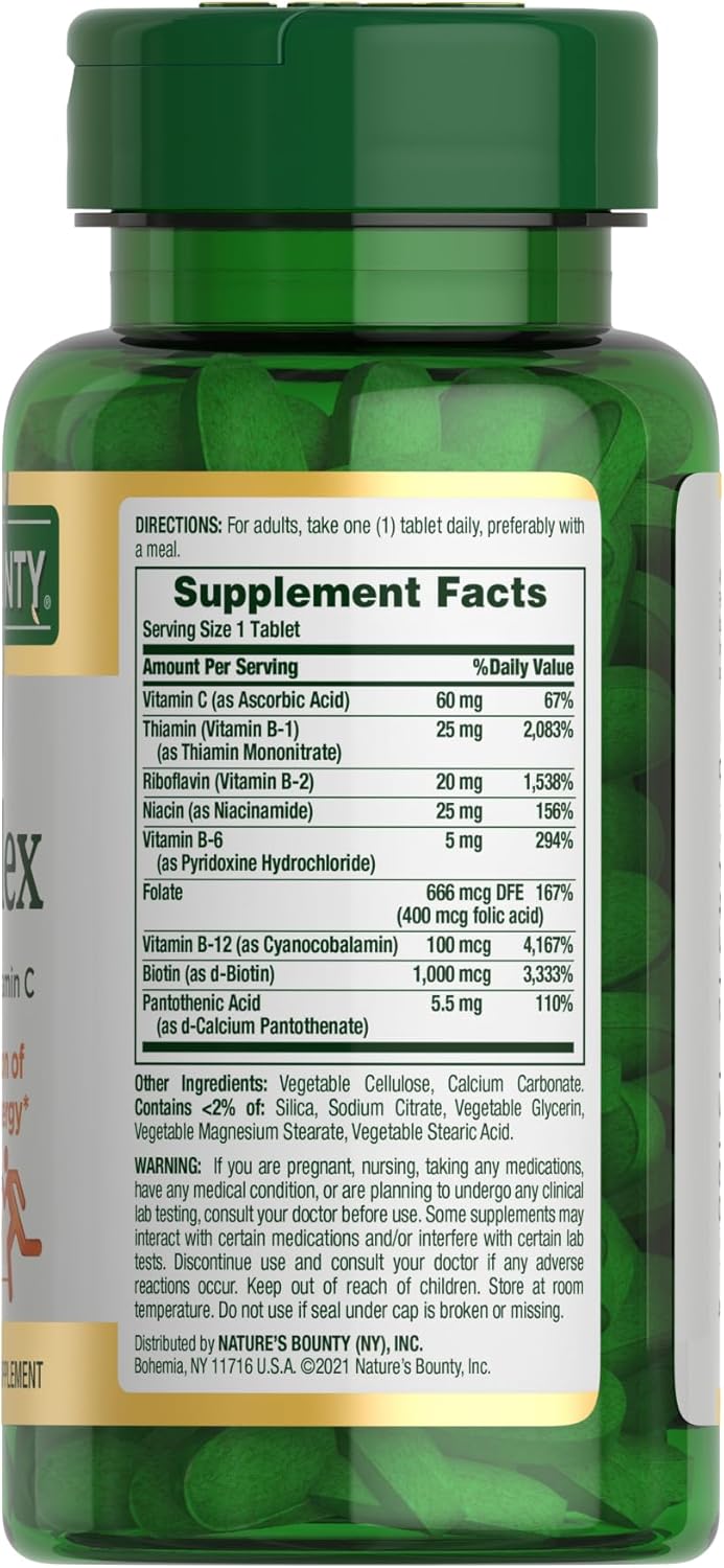 Nature's Bounty Super B-Complex with Vitamin C and Folic Acid - view 6