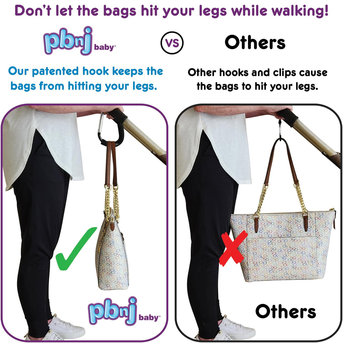 PBnJ Baby Pushchair Hooks, Large Carabiner Clip, Pack of 2 - view 2