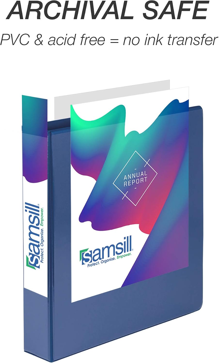 Samsill 1.5 Inch Round Ring Binder, Economy, Clear View, Dark Blue - view 5