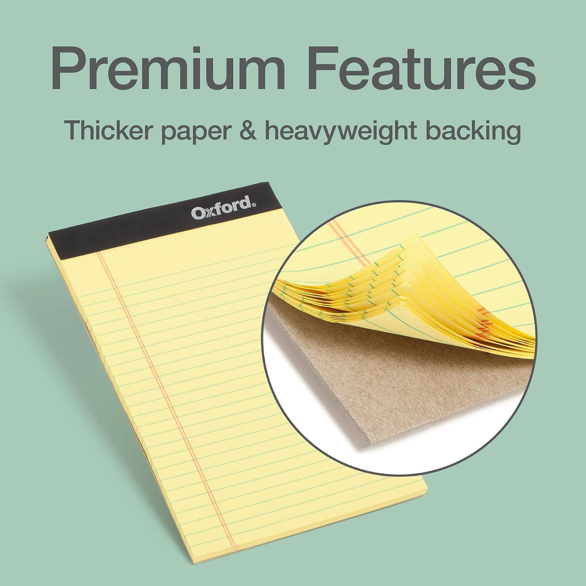 Oxford Premium Jr. Legal Pads, 5 x 8 Inch, 50 Sheets (Pack of 6) - view 3