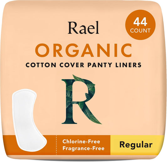 Rael Organic Cotton Cover Panty Liners, Regular, 44 Count