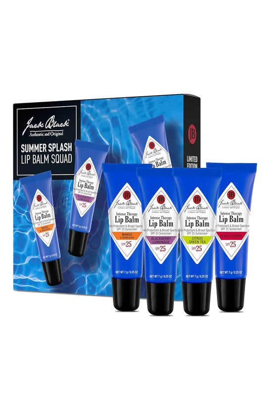 Jack Black Summer Splash Lip Balm Squad SPF 25, 0.25 oz (7 g), Pack of 4