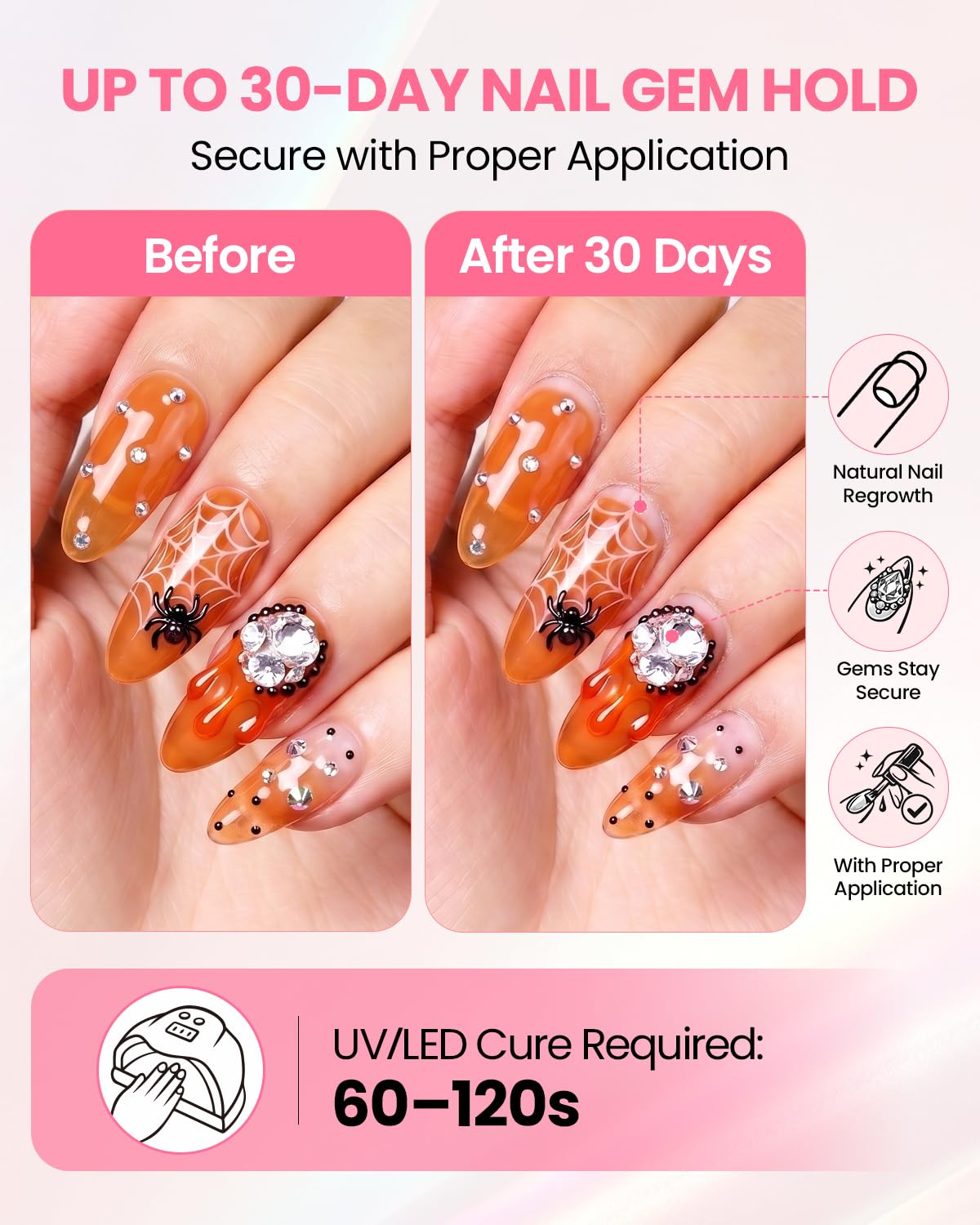 Makartt Rhinestone Glue for Nails, 3D Gel for Charms, 30 g — alternate product view