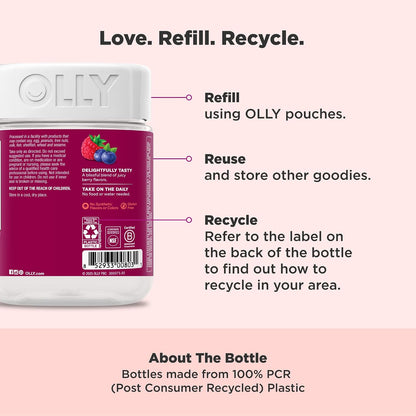 OLLY Women's Multivitamin Gummies with Biotin, Blissful Berry, 130 Count - view 4