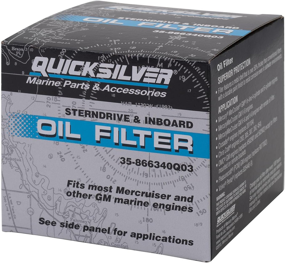 Quicksilver 866340Q03 Spin-On Oil Filter for MerCruiser Engines - view 3